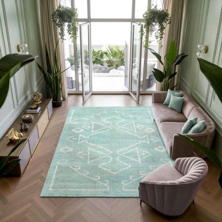 Handmade Knotted Hand Woven Bamboo Wool Rug